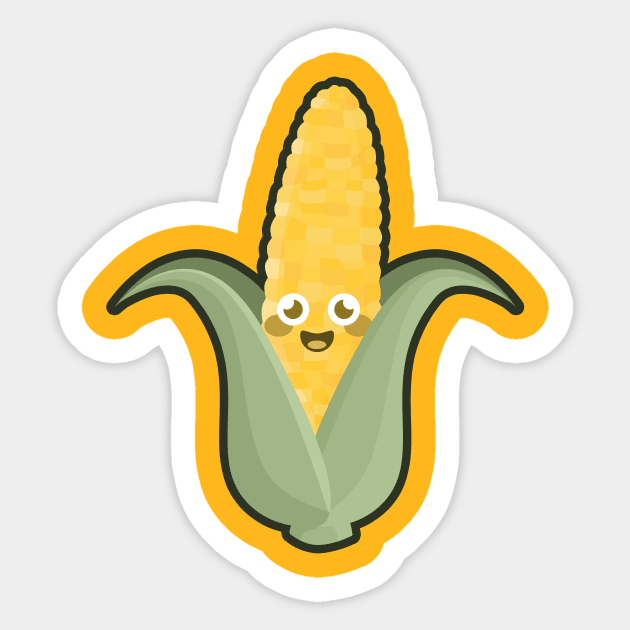 Kawaii Corn Sticker by KawaiiNir